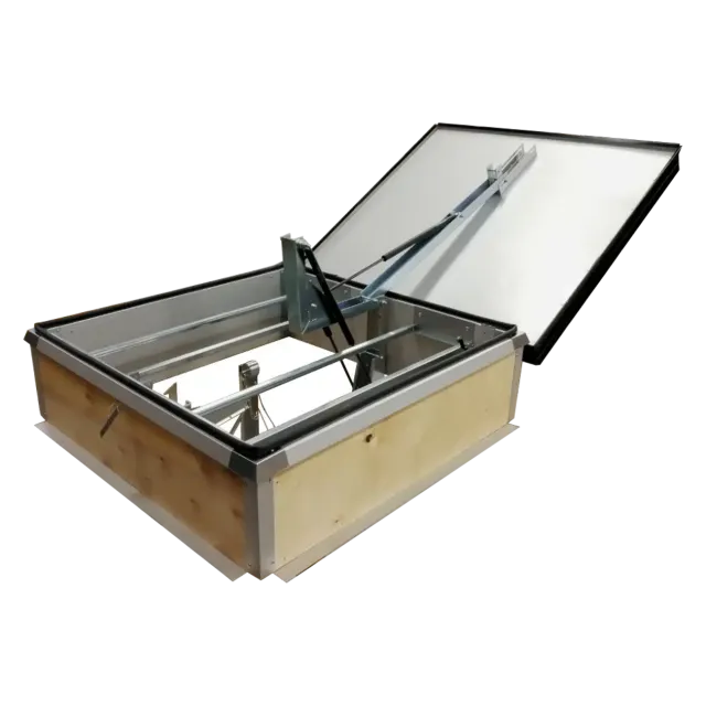 Brandgasventilator LVEP Plåtlock Gasfjäder